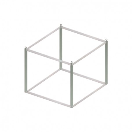 Advertising cube structure without panels