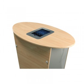 Flush desk mounted iPad unit